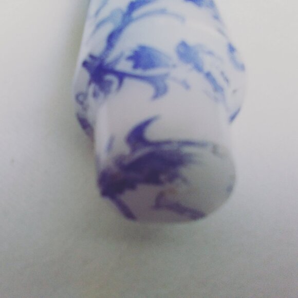 Handmade Blue Lace Leaf Patterned Taper Candles - Picture 3 of 12